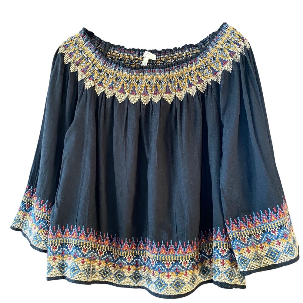 Joie Off the Shoulder Embroidered Trim Top Size XS